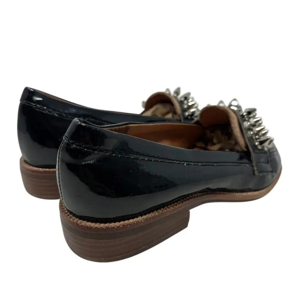 Jeffrey Campbell Bite-2 Studded Loafers‎ Patent Leather Black Size 37 US 6.5